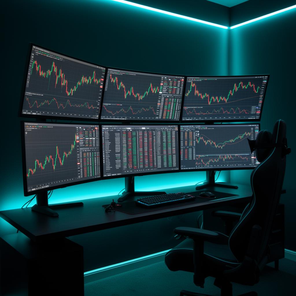 Professional multi-monitor trading workstation